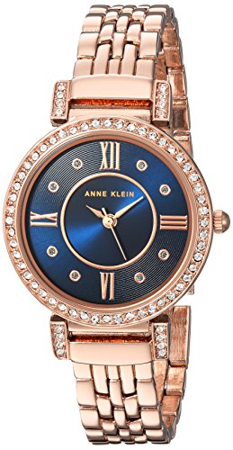 Product Cover Anne Klein Women's  Swarovski Crystal Accented Rose Gold-Tone Bracelet Watch
