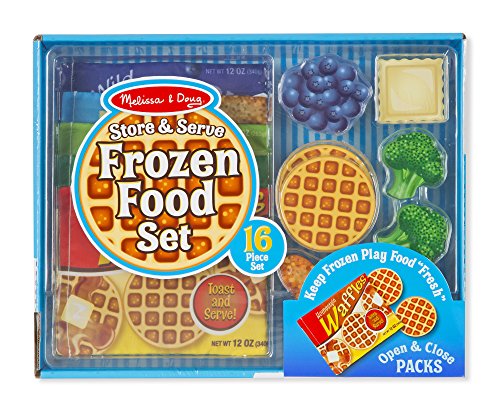 Product Cover Melissa & Doug Store and Serve Frozen Food Resealable Cloth Bags With Wooden Play Food.