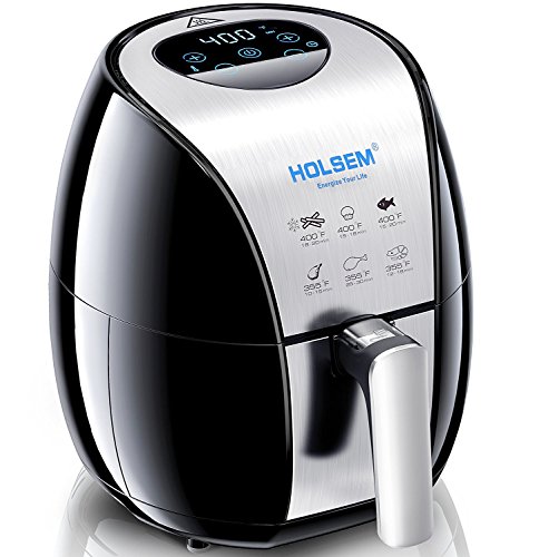 Product Cover HOLSEM Digital Air Fryer with Rapid Air Circulation System, 3.4 QT Capacity, 1500W (LED Display) - Black/Stainless Steel