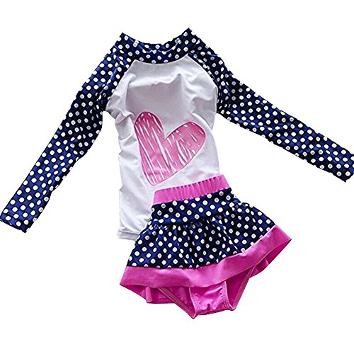 Product Cover LOSORN ZPY Baby Girl Swimsuit Two Pieces Toddler Kid Long Sleeve Rash Guard UPF 50+
