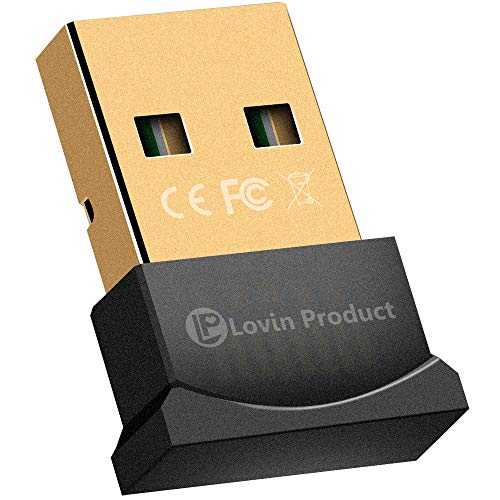 Product Cover Bluetooth 4.0 USB Adapter, Lovin Product USB Bluetooth Wireless Micro Adapter Compatible with Windows 10,8.1/8,7,Vista, XP, 32/64 Bit for Desktop, Laptop, Computers