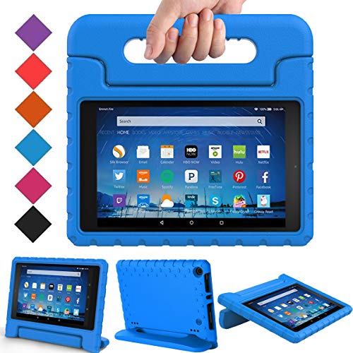 Product Cover BMOUO Case for All-New Fire HD 8 2017/2018 - Light Weight Shock Proof Convertible Handle Kid-Proof Cover Kids Case for All-New Fire HD 8 Tablet (7th and 8th Generation, 2017 and 2018 Release), Blue