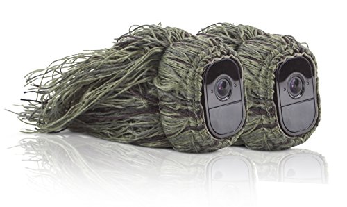 Product Cover Wasserstein Ghillie Skin Compatible with Arlo Pro & Arlo Pro 2 Smart Security - 100% Wire-Free Cameras (2 Pack)