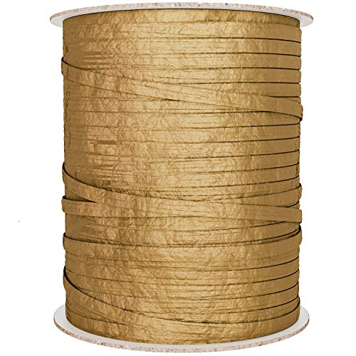 Product Cover Gold Ribbon | BonBon Paper Natural Paper Raffia Ribbon in Metallic Gold