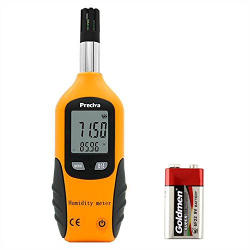 Product Cover Digital Psychrometer Thermo-Hygrometer，Preciva LCD Mini Temperature and Humidity Meter with Dew Point and Wet Bulb Temperature Hygrometer for Industry, Agriculture, Meteorology (Thermo-Hygrometer)