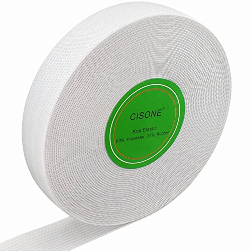 Product Cover Knit Elastic 3/4 Inch Wide White Heavy Stretch High Elasticity Knit Elastic Band 10 Yards