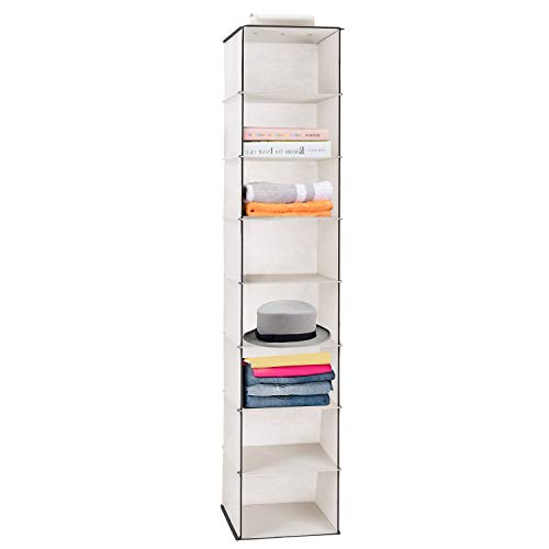 Product Cover MaidMAX 8 Tiers Cloth Hanging Shelf for Closet Organizer, Hanging Dresser with a Widen Strap, Foldable, Beige, 52 Inches High