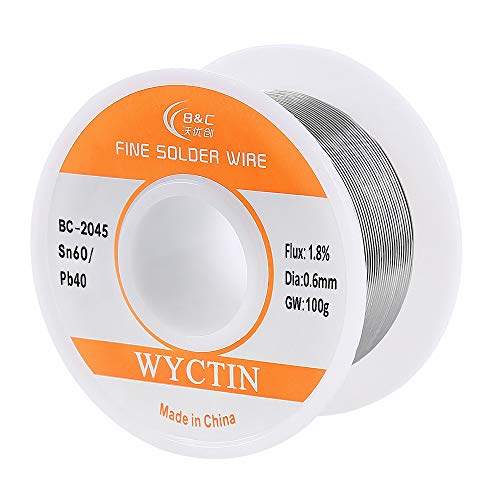Product Cover WYCTIN Diameter 0.6mm 100g 60/40 Active Solder Wire With Resin Core for Electrical Repair Soldering Purpose