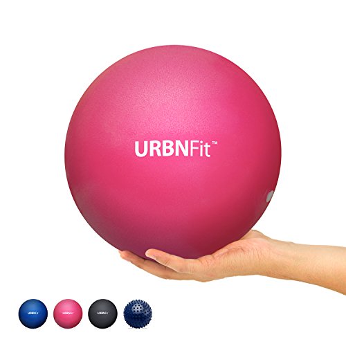 Product Cover URBNFit Mini Pilates Ball - Small Exercise Ball for Yoga, Pilates, Barre, Physical Therapy, Stretching and Core Fitness - Includes Mini Stability Ball Workout Guide (Pink)