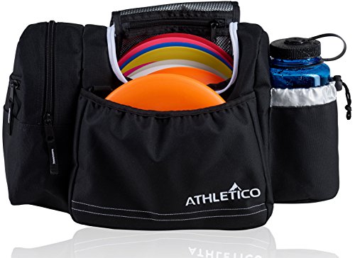 Product Cover Athletico Disc Golf Bag - Tote Bag for Frisbee Golf - Holds 10-14 Discs, Water Bottle, and Accessories (Black)
