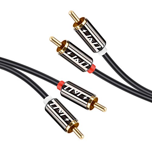 Product Cover 2RCA to 2RCA Cable, J&D Gold-Plated [Copper Shell] [Heavy Duty] 2 RCA Male to 2 RCA Male Stereo Audio Cable, RCA Cable - 6 Feet