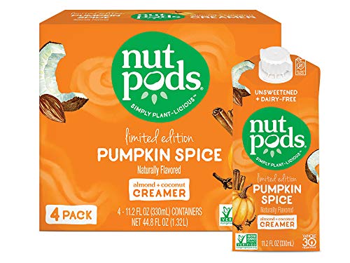 Product Cover nutpods Pumpkin Spice, Unsweetened Dairy-Free Liquid Coffee Creamer Made From Almonds and Coconuts (4-pack)