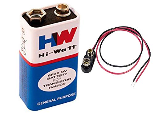 Product Cover 9V Hi - Watt Battery With Battery Clip Connector (Pack Of 5 Pcs) Only From ElectroBot