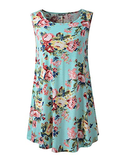 Product Cover Veranee Women's Sleeveless Swing Tunic Summer Floral Flare Tank Top