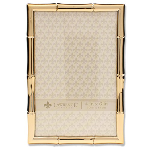 Product Cover Lawrence Frames 4x6 Gold Metal Bamboo Design Picture Frame