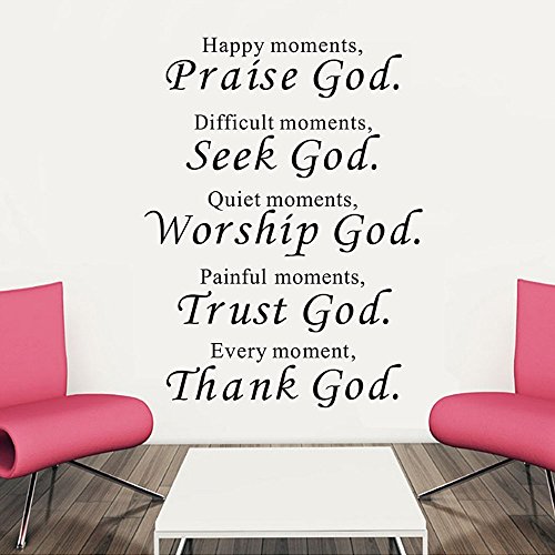 Product Cover Aigemi Thank God Wall Quote Sticker Decal Home Decor Vinyl Art Mural