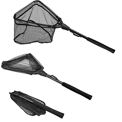 Product Cover PLUSINNO Fishing Net Fish Landing Net, Foldable Collapsible Telescopic Pole Handle, Durable Nylon Material Mesh, Safe Fish Catching or Releasing (12