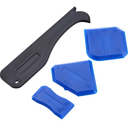 Product Cover Outus 4 Pieces Sealant Tool Caulking Tool Kit for Bathroom Kitchen and Frames Sealant Seals (Black, Blue)