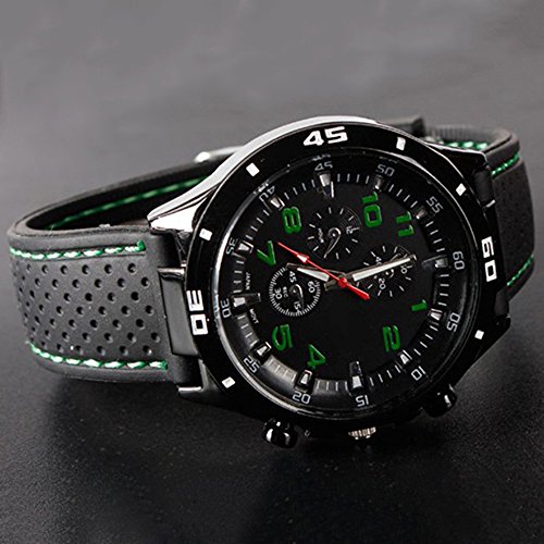 Product Cover Trenton Men's Racer Military Pilot Aviator Army Style Silicone Sport Wrist Watch
