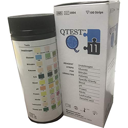 Product Cover 10 Parameter Urinalysis Reagent Strips (100 Strips) - by QTest