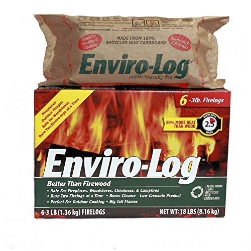 Product Cover Enviro-Log Earth Friendly Fire Log, Burns Cleaner Than Wood. (1 Box - 3 lb Pack of 6)