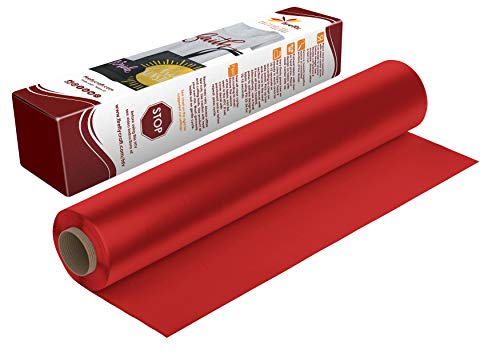 Product Cover Firefly Craft Red Heat Transfer Vinyl | Red HTV Vinyl | Red Iron On Vinyl for Cricut and Silhouette | 5 Feet by 12.25 Roll | Heat Press Vinyl for Shirts