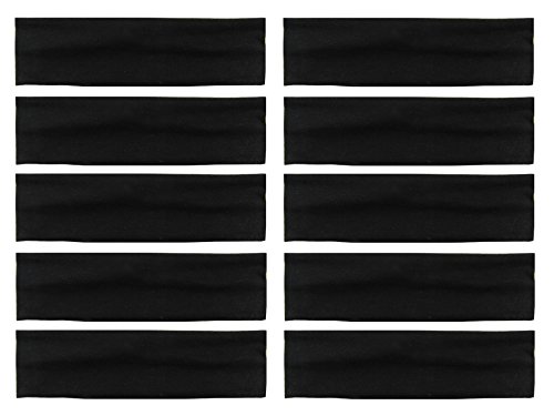 Product Cover Styla Hair 10 Pack Black Headbands - Stretchy Cotton Yoga Sports Head Band