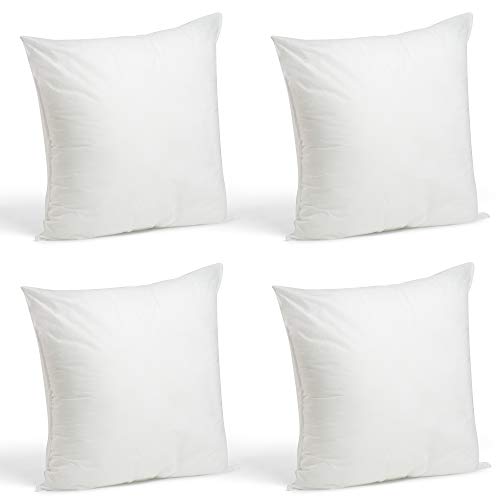 Product Cover Foamily Set of 4-18 x 18 Premium Hypoallergenic Stuffer Pillow Inserts Sham Square Form Polyester, 18
