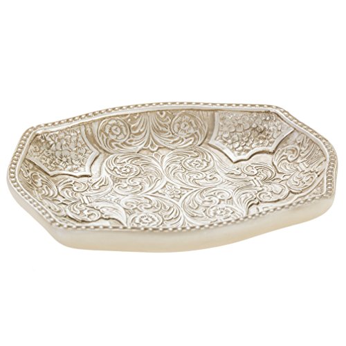 Product Cover Creative Scents Victoria Soap Dish for Bathroom, Decorative Dry Bar Holder- Durable Resin Design- Best Dishes for Sink/Bath/Shower/Bathtub Décor- Complements Any Space