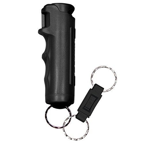 Product Cover SABRE RED Flip Top Pepper Gel Spray Keychain with Quick Release - Maximum Police Strength, Durable Hard Case, Easier to Use, Finger Grip, 12-Foot (4M) Range, 25 Bursts (5x Other Brands) - Gel is Safer