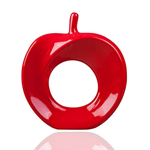 Product Cover Guo's Ceramic Statues of Apple Figurine Home Decor Pottery Decorative Sculpture Large 9 Inch 5 Colors (Apple Red)