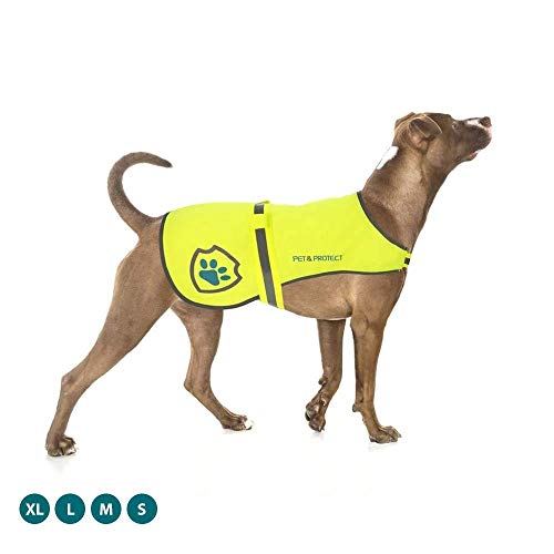 Product Cover Pet & Protect Premium Dog Reflective Vest (Neon) High-Visibility Safety | Walking, Jogging, Training | Sizes to fit Small, Medium, Large Breeds 16-130 lbs. (Medium)