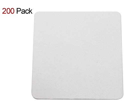 Product Cover Travelwell Square 4-inch Length and Width Thicker (0.8 MM) Non Slip Drink White Paper Coaster Set - Set of 200