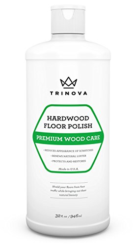 Product Cover TriNova Hardwood Floor Polish and Restorer - High Gloss Wax, Protective Coating. Best Resurfacing Applicator with Mop or Machine to Restore Natural Beauty 32oz