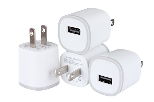 Product Cover Spark Electronics 4PC 1 Port Rapid Speed [Matte White] Tapered Universal USB Power Adapter Wall Charger Compatible with Apple iPhone 7 7 Plus 6 6S Plus 5 s C Samsung Galaxy S7/S6 Edge Note Nokia