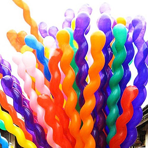 Product Cover Atlantic 100 pack Latex Spiral Balloons Birthday Festival Party Decoration Mix Colors