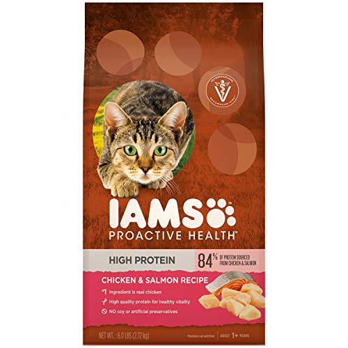 Product Cover IAMS PROACTIVE HEALTH High Protein Adult Dry Cat Food with Chicken & Salmon, 6 lb. Bag