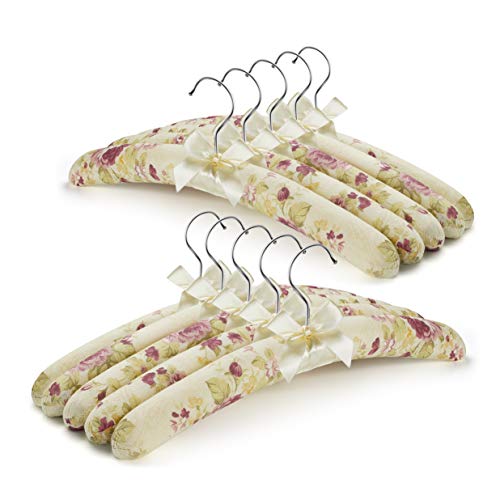 Product Cover Padded Clothes Hangers for Sweaters - Women Padded Coat Hangers- Foam Hanger Non Slip Satin Canvas Covers for Adults Wedding Bridesmaid (Pack of 10)