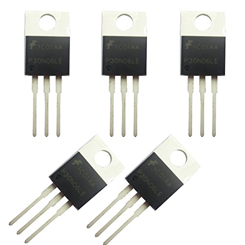 Product Cover N-Channel Power Mosfet - 30A 60V P30N06LE RFP30N06LE TO-220 ESD Rated Pack of 5