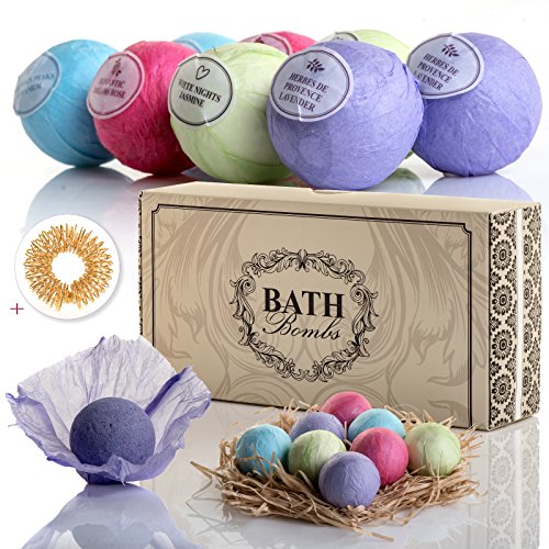 Product Cover Bath Bombs Set, Fizzy Bomb, XL 3.5 Oz: Organic Home Spa Treatment for Natural Relaxation. Birthday Gifts for Wife, Mom, Grandma, Teen Girl. Anniversary Gift Sets Ideas for Her, Presents for Women