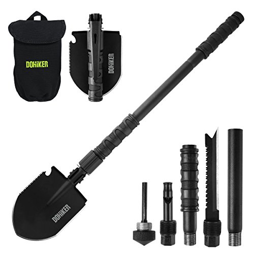 Product Cover Dohiker Military Folding Shovel,Shovel Survival Spade Entrenching Tool with Carrying Pouch Metal Handle for Camping, Hiking, Trekking, Gardening,Fishing,Backpacking