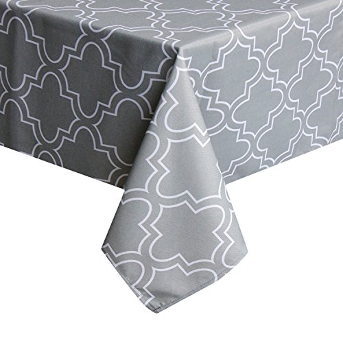 Product Cover UFRIDAY Printed Tablecloths for Rectangle Tables, Light Grey Table Cloth Rectangular 60-Inch by 84-Inch