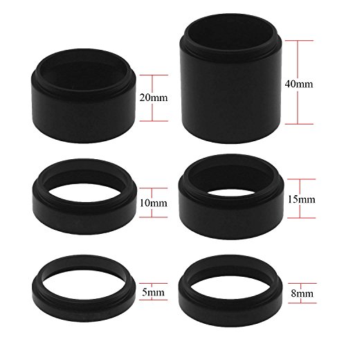Product Cover Astromania Astronomical T2-Extension Tube Kit for Cameras and eyepieces - Length 5mm 8mm 10mm 15mm 20mm 40mm - M42x0.75 on Both Sides