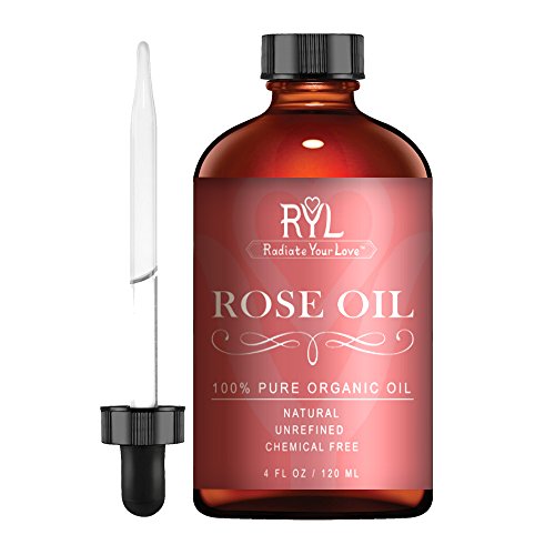Product Cover Radiate Your Love Rose Essential Oil, 4 Fluid Oz - 100% Pure Therapeutic Grade Essential Oils Perfect for Aromatherapy, Relaxation, Skin Therapy & Oil Diffusers