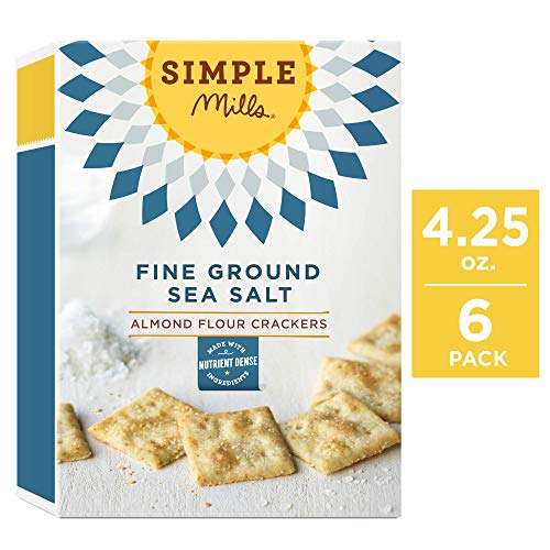 Product Cover Simple Mills Almond Flour Crackers, Fine Ground Sea Salt, 4.25 Ounce (Pack of 6)