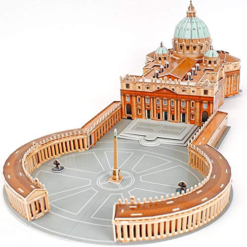 Product Cover CubicFun 3D Italy Puzzles Cathedral Architecture Rome Building Church Model Kits Toys for Adults, St. Peter's Basilica, 144 Pieces