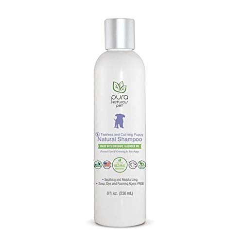Product Cover Pura Naturals Pet - Tearless & Calming Puppy Shampoo, Natural Shampoo, Made with Organic Lavender Oil, No Synthetic Dyes, Sulfate-Free, No Chemical Foaming Agent, Tear Free Formula | 8 fl oz