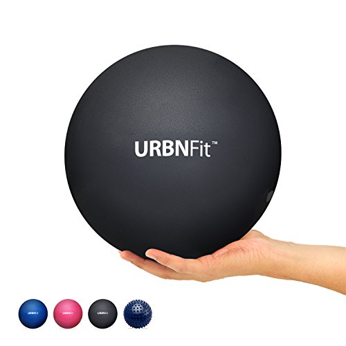 Product Cover URBNFit Mini Pilates Ball - Small Exercise Ball for Yoga, Pilates, Barre, Physical Therapy, Stretching and Core Fitness - Includes Mini Stability Ball Workout Guide (Black)