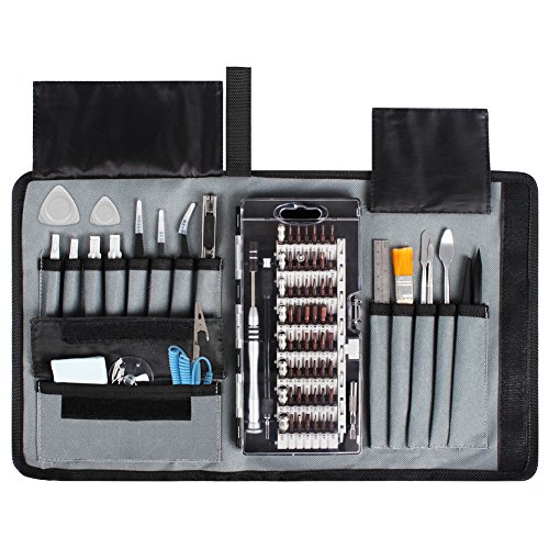 Product Cover Syntus 80 in 1 Precision Screwdriver Set with Magnetic Screwdriver Kit, Essential Electronics Repair Tool Kit with Portable Pouch for iPhone, iPad, MacBook, Gaming Console, Controller,Black