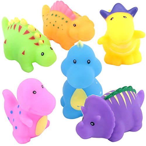Product Cover TOYVIP Little Dinosaur Squirts Fun Bath Toys, Assorted Colors, 6 Piece